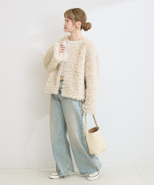 B.C STOCK(ベーセーストック)の「FUR BLOUSON(その他アウター・レディース・ブラウン/ベージュ・FREE)」の14枚目の写真