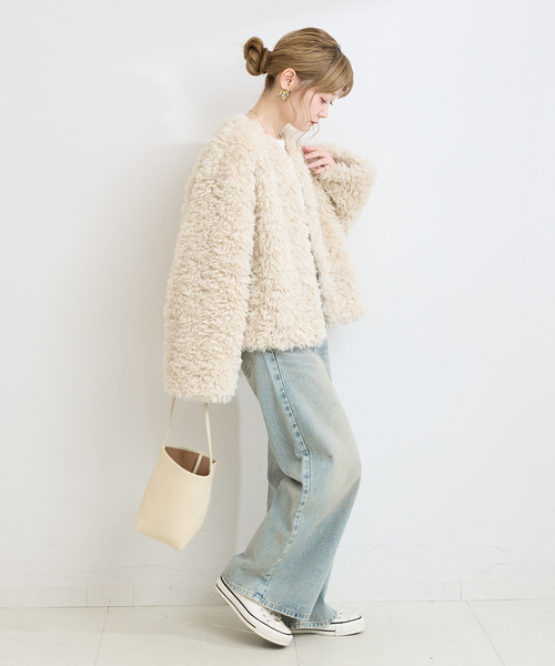 B.C STOCK(ベーセーストック)の「FUR BLOUSON(その他アウター・レディース・ブラウン/ベージュ・FREE)」の15枚目の写真
