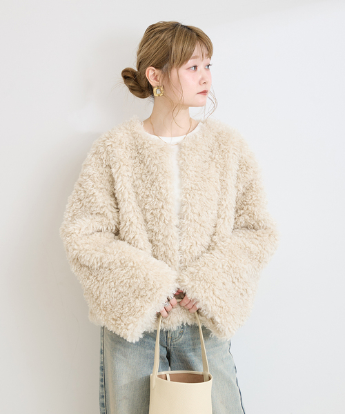B.C STOCK(ベーセーストック)の「FUR BLOUSON(その他アウター・レディース・ブラウン/ベージュ・FREE)」の17枚目の写真