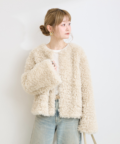 B.C STOCK(ベーセーストック)の「FUR BLOUSON(その他アウター・レディース・ブラウン/ベージュ・FREE)」の18枚目の写真