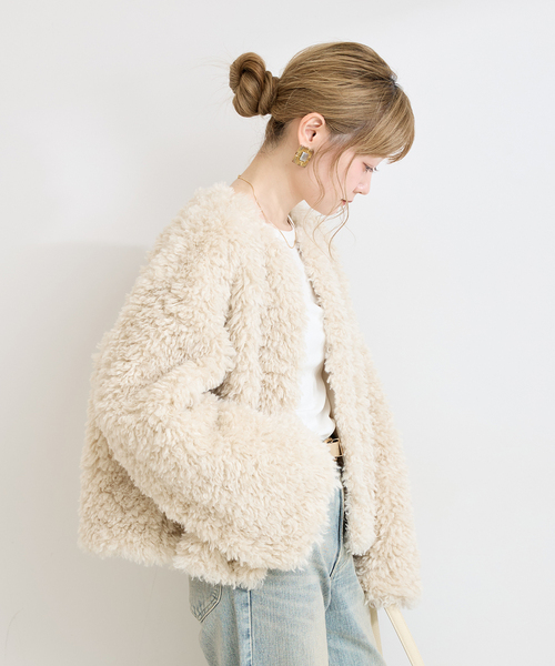 B.C STOCK(ベーセーストック)の「FUR BLOUSON(その他アウター・レディース・ブラウン/ベージュ・FREE)」の20枚目の写真