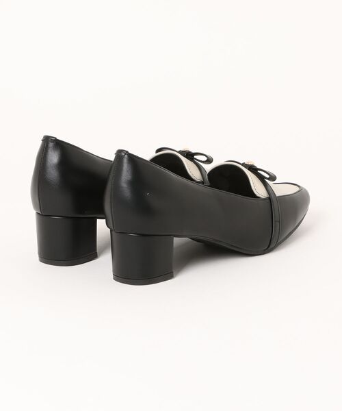 ALETTA(アレッタ)の「ALETTA-アレッタ- 究極のプレーンパンプス - スクエアトゥ4.5cm - リボンモチーフ デザインver(パンプス・レディース・ダークブラウン/グレー/ブラック/ブラック系その他・23.0cm/23.5cm/25.0cm/24.0cm/24.5cm/22.5cm)」の5枚目の写真