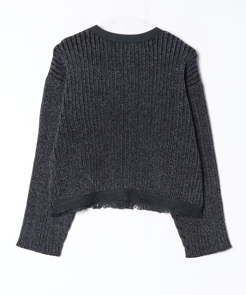 three dots(スリードッツ)の「デニモール ジャケット(ノーカラージャケット・レディース・ネイビー/ブルー/ブラック系その他・SMALL)」の4枚目の写真