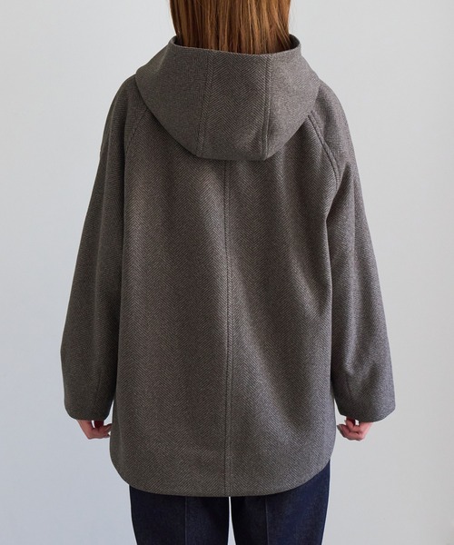 ROPE' PICNIC（ロペピクニック）の「ジャージーメルトン ジップアップフーデッドコート/無地＆ヘリンボーン・リンクコーデ（その他アウター・レディース・ダークブラウン/キナリ/ブラック系その他2・FREE）」の20枚目の写真