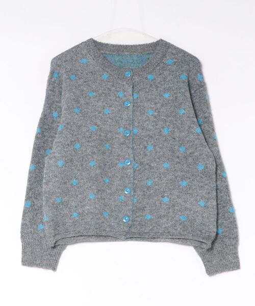 MAISON DE THERESE（メゾン ド テレーズ）の「秋冬新作 水玉柄ニットカーディガン ふんわり 甘い雰囲気 ゆったりシルエットマフラー付き 2点セット（カーディガン/ボレロ・レディース・グレー/アイボリー/モカ/ネイビー・FREE）」の6枚目の写真