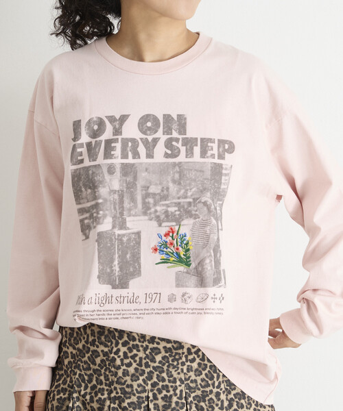 Freada(フリーダ)の「Freada/フリーダ フォトプリント 花刺繍 ロンT(Tシャツ/カットソー・レディース・ピンク/ブラック・ONE SIZE)」の2枚目の写真