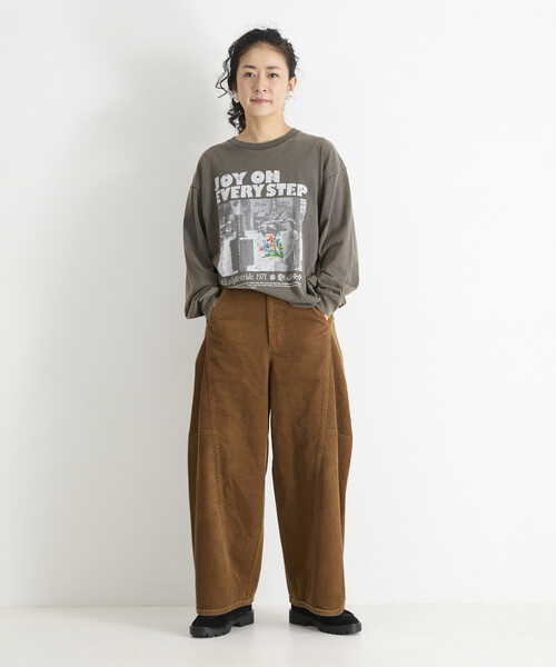 Freada(フリーダ)の「Freada/フリーダ フォトプリント 花刺繍 ロンT(Tシャツ/カットソー・レディース・ピンク/ブラック・ONE SIZE)」の3枚目の写真