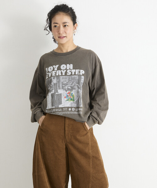 Freada(フリーダ)の「Freada/フリーダ フォトプリント 花刺繍 ロンT(Tシャツ/カットソー・レディース・ピンク/ブラック・ONE SIZE)」の9枚目の写真