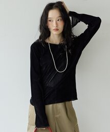 【Noka】前後2WAYフロッキーメッシュプルオーバー