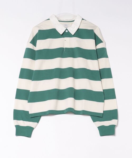 RVCA（ルーカ）の「RVCA ウィメンズ CROPPED RUGBY トレーナー 【2026年秋冬モデル】（スウェット・レディース・ブラウン/ホワイト系その他/レッド系その他・SMALL/MEDIUM）」の2枚目の写真
