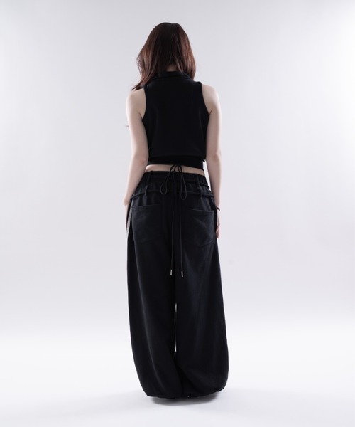 Melviianne(メルヴィアンヌ)の「Corded sweat pants(スウェットパンツ・レディース・Black/LT.Gray・FREE)」の9枚目の写真