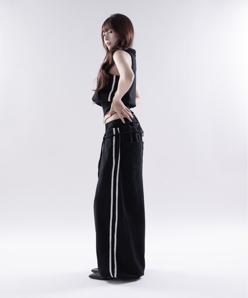 Melviianne(メルヴィアンヌ)の「Corded sweat pants(スウェットパンツ・レディース・Black/LT.Gray・FREE)」の8枚目の写真
