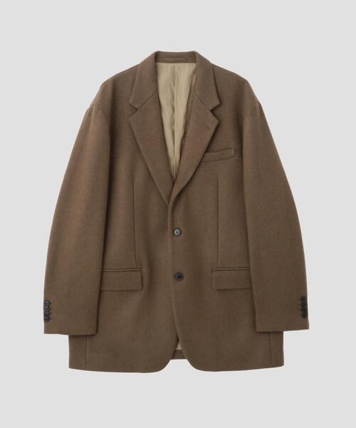YLEVE（イレーヴ）の「YLEVE / NON MULESING WOOL OVERDYE MELTON JACKET（テーラードジャケット・メンズ・ブラウン/グレー・3/4）」の2枚目の写真