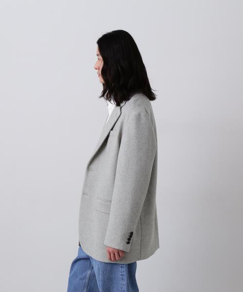 YLEVE（イレーヴ）の「YLEVE / NON MULESING WOOL OVERDYE MELTON JACKET（テーラードジャケット・メンズ・ブラウン/グレー・3/4）」の4枚目の写真