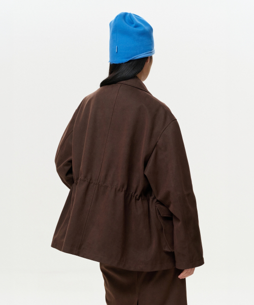 ERA(エラ)の「UNISEX ERA FAUX SUEDE SAFARI JACKET - BROWN(テーラードジャケット・レディース・その他・SMALL/MEDIUM/LARGE)」の11枚目の写真