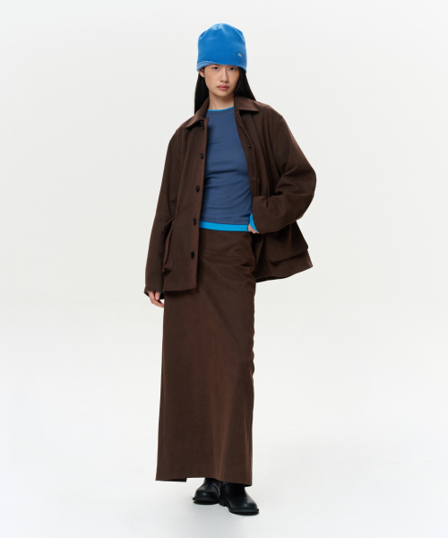 ERA(エラ)の「UNISEX ERA FAUX SUEDE SAFARI JACKET - BROWN(テーラードジャケット・レディース・その他・SMALL/MEDIUM/LARGE)」の12枚目の写真