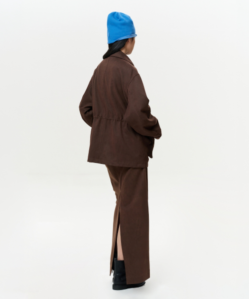 ERA(エラ)の「UNISEX ERA FAUX SUEDE SAFARI JACKET - BROWN(テーラードジャケット・レディース・その他・SMALL/MEDIUM/LARGE)」の14枚目の写真