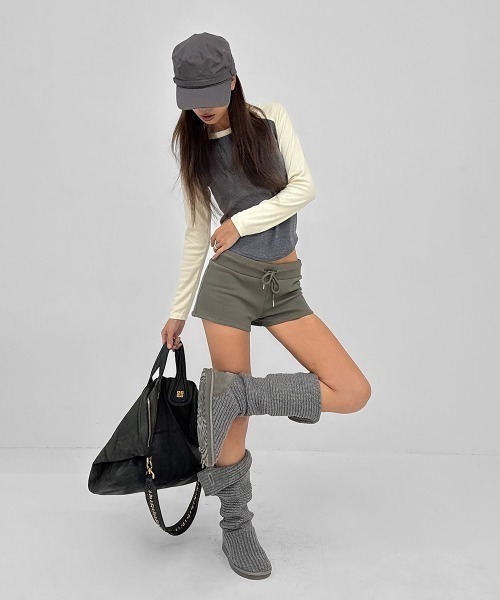 BLACKUP（ブラックアップ）の「[MADE] ベンヌアバンディングショートパンツ（スウェットパンツ・レディース・グレー/ブラック/カーキ・MEDIUM/SMALL）」の7枚目の写真