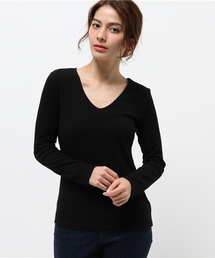 mystic | 【mystic】Vネックリブプルオーバー(Tシャツ/カットソー)