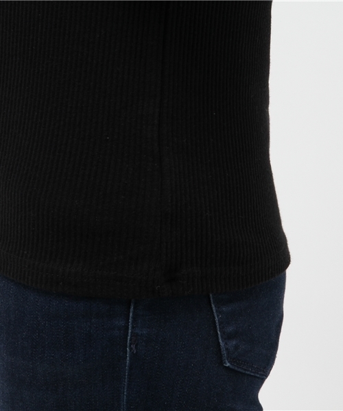 mystic（ミスティック）の「【mystic】Vネックリブプルオーバー（Tシャツ/カットソー・レディース・ブラック/グレー/ピンク/ミント/オフホワイト・ﾌﾘ-）」の6枚目の写真