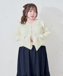 【Louiosy】【大きいサイズ】キラキラボタンカーディガン