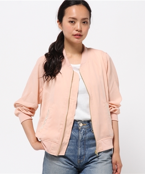 VENCEEXCHANGE（ヴァンスエクスチェンジ）の「ジョーゼット刺繍入りブルゾン  （ブルゾン・レディース・ベージュ/ブラック/オフホワイト/ダークグリーン・MEDIUM）」の14枚目の写真