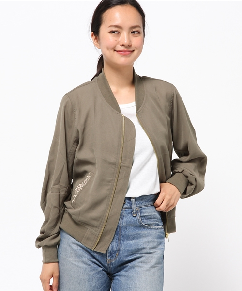 VENCEEXCHANGE（ヴァンスエクスチェンジ）の「ジョーゼット刺繍入りブルゾン  （ブルゾン・レディース・ベージュ/ブラック/オフホワイト/ダークグリーン・MEDIUM）」の15枚目の写真