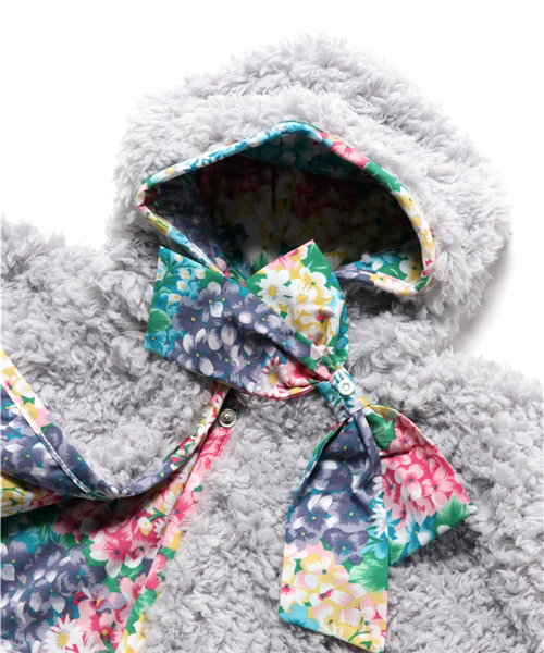 fafa(フェフェ)の「LYOV | ポンチョ(ポンチョ・キッズ・グレー/ピンク/ミント/ピンク系その他・S/M)」の6枚目の写真