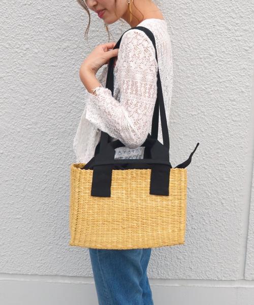 SHIPS for women(シップスフォーウィメン)の「MUUN:NINO◇(かごバッグ・レディース・ブラック/ナチュラル・ONE SIZE)」の3枚目の写真