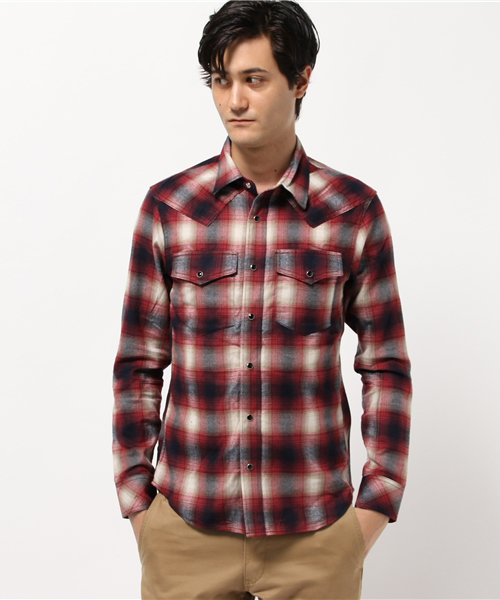 JACKROSE(ジャックローズ)の「プレミアムシャギーチェックWTシャツ(シャツ/ブラウス・メンズ・ブラウン/レッド・M/L)」の2枚目の写真