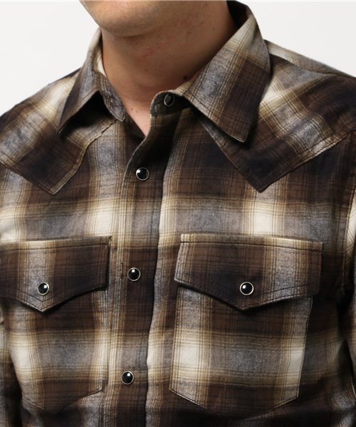 JACKROSE(ジャックローズ)の「プレミアムシャギーチェックWTシャツ(シャツ/ブラウス・メンズ・ブラウン/レッド・M/L)」の5枚目の写真