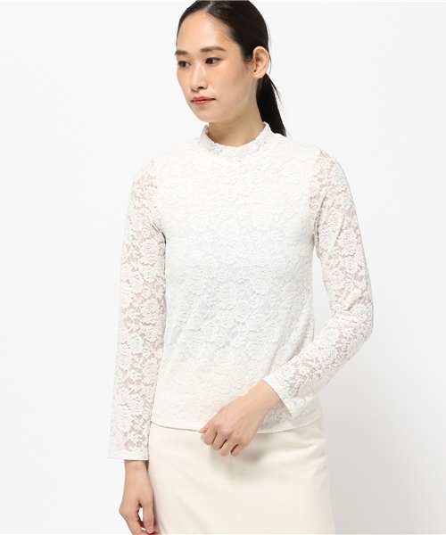 archives（アルシーヴ）の「総レース ハイネックプルオーバー（Tシャツ/カットソー・レディース・ブラウン/ブラック/オフホワイト/ピンク・MEDIUM）」の2枚目の写真