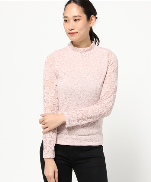 archives（アルシーヴ）の「総レース ハイネックプルオーバー（Tシャツ/カットソー・レディース・ブラウン/ブラック/オフホワイト/ピンク・MEDIUM）」の4枚目の写真