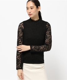 総レース ハイネックプルオーバー