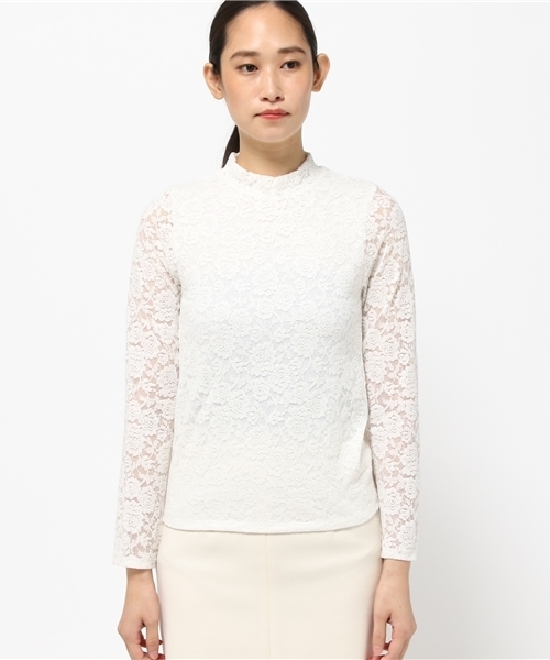 archives（アルシーヴ）の「総レース ハイネックプルオーバー（Tシャツ/カットソー・レディース・ブラウン/ブラック/オフホワイト/ピンク・MEDIUM）」の5枚目の写真