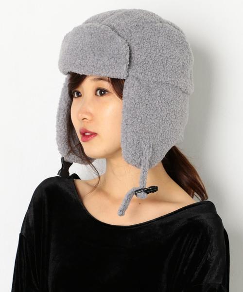 Another Edition(アナザーエディション)の「ボアフライトキャップ/AEBC BOA Flight CAP(キャップ・レディース・オフホワイト/グレー・FREE)」の3枚目の写真