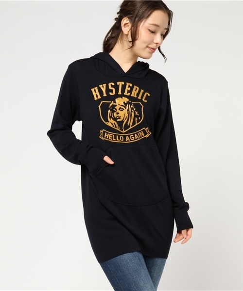 HYSTERIC GLAMOUR(ヒステリックグラマー)の「HELLO AGAIN チェーン刺繍OP(ワンピース・レディース・ネイビー/トップグレー/ブルー系その他・FREE)」の2枚目の写真