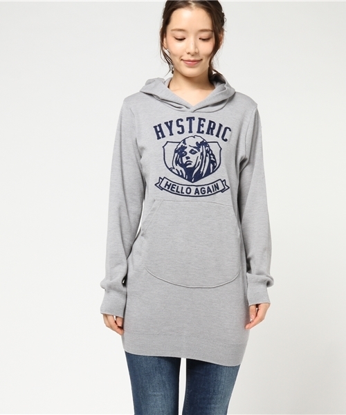 HYSTERIC GLAMOUR(ヒステリックグラマー)の「HELLO AGAIN チェーン刺繍OP(ワンピース・レディース・ネイビー/トップグレー/ブルー系その他・FREE)」の4枚目の写真