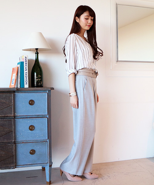 N.（N. Natural Beauty Basic）（エヌエヌナチュラルビューティーベーシック）の「ウォッシャブルビエラ（シャツ/ブラウス・レディース・ホワイト系その他/ピンク/ネイビー/ホワイト・MEDIUM）」の18枚目の写真