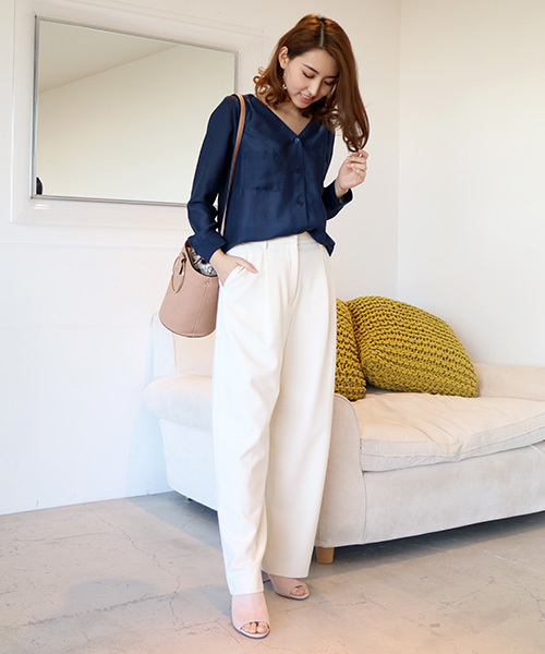 N.（N. Natural Beauty Basic）（エヌエヌナチュラルビューティーベーシック）の「ウォッシャブルビエラ（シャツ/ブラウス・レディース・ホワイト系その他/ピンク/ネイビー/ホワイト・MEDIUM）」の20枚目の写真