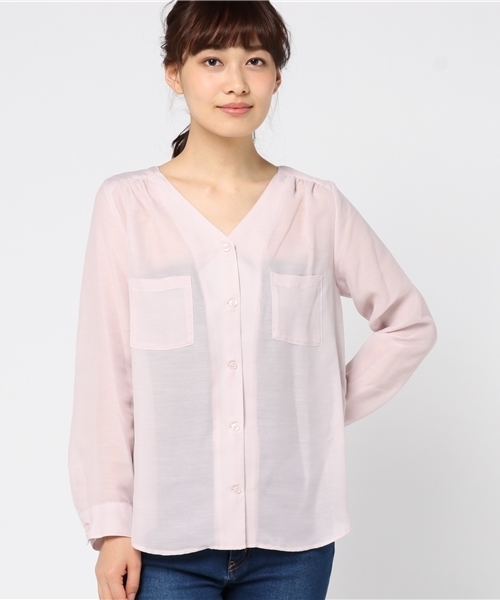 N.（N. Natural Beauty Basic）（エヌエヌナチュラルビューティーベーシック）の「ウォッシャブルビエラ（シャツ/ブラウス・レディース・ホワイト系その他/ピンク/ネイビー/ホワイト・MEDIUM）」の13枚目の写真