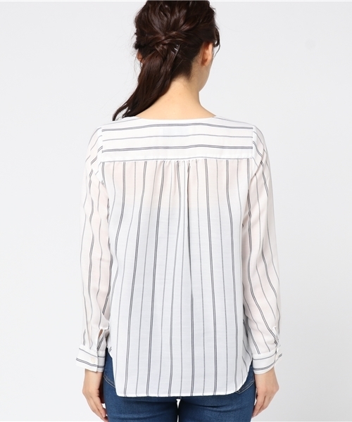 N.（N. Natural Beauty Basic）（エヌエヌナチュラルビューティーベーシック）の「ウォッシャブルビエラ（シャツ/ブラウス・レディース・ホワイト系その他/ピンク/ネイビー/ホワイト・MEDIUM）」の7枚目の写真