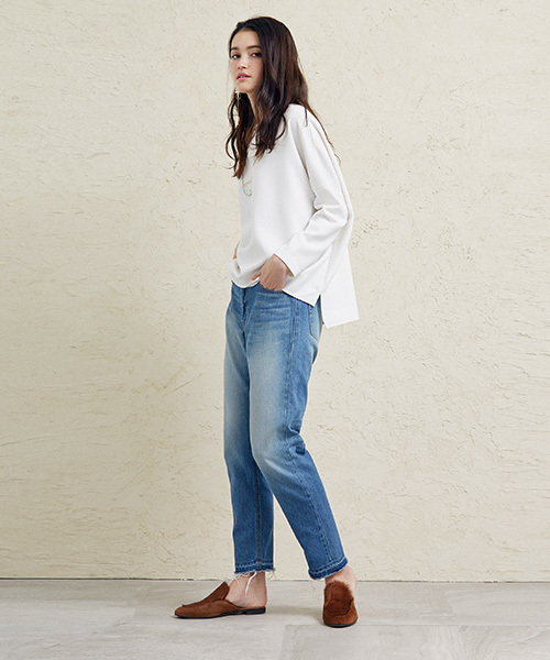 UNITED TOKYO（ユナイテッドトウキョウ）の「ストレッチワイドTOP（Tシャツ/カットソー・レディース・ブラウン/オフホワイト/ブラック・1）」の18枚目の写真