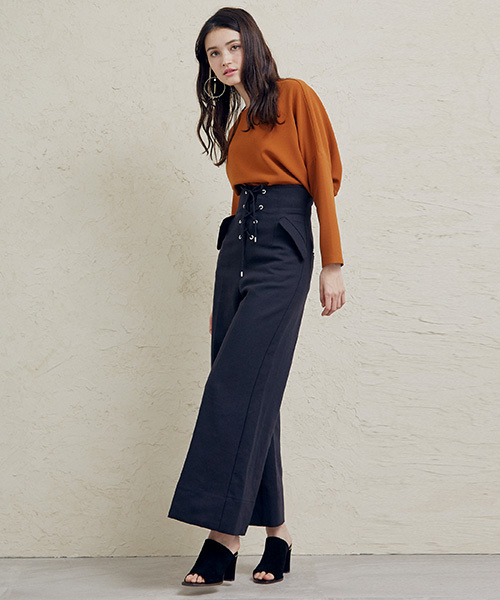 UNITED TOKYO（ユナイテッドトウキョウ）の「ストレッチワイドTOP（Tシャツ/カットソー・レディース・ブラウン/オフホワイト/ブラック・1）」の20枚目の写真