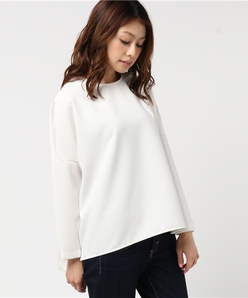 UNITED TOKYO（ユナイテッドトウキョウ）の「ストレッチワイドTOP（Tシャツ/カットソー・レディース・ブラウン/オフホワイト/ブラック・1）」の10枚目の写真