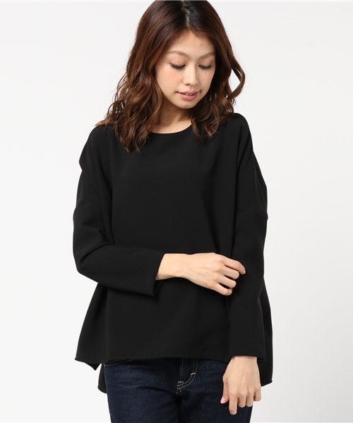 UNITED TOKYO（ユナイテッドトウキョウ）の「ストレッチワイドTOP（Tシャツ/カットソー・レディース・ブラウン/オフホワイト/ブラック・1）」の11枚目の写真