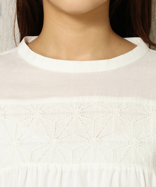 LBC(エルビーシー)の「袖レースチビハイネックブラウス(シャツ/ブラウス・レディース・ホワイト/ピンク・M/L/MEDIUM/LARGE)」の5枚目の写真