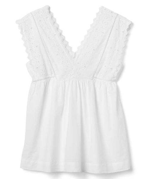 GAP（ギャップ）の「Gap レースVネックタンクトップ（タンクトップ・レディース・ブラック/ホワイト・XS/XXS/S/L/M）」の2枚目の写真