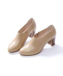 ラウンド甲深パンプス
