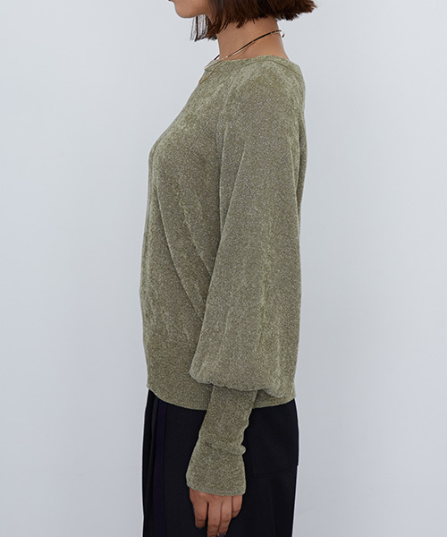 STUDIOUS（ステュディオス）の「【STUDIOUS】グリッターバルーンニット（ニット/セーター・レディース・ライトグリーン/レッド/ネイビー・FREE）」の8枚目の写真